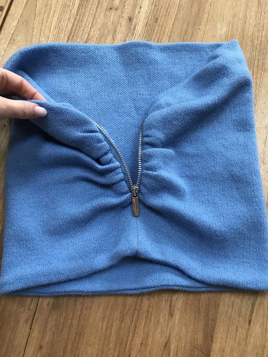 Komin szal Ochnik z wełną wool niebieski damski