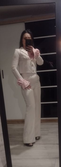 Elegancki komplet damski, garnitur marynarka i spodnie , komunia, chrzciny  impreza