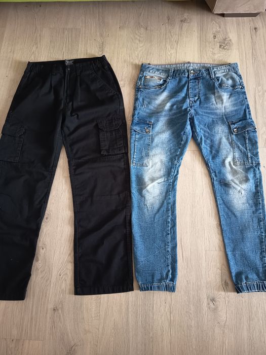 Spodnie męskie zestaw 2 sztuki cargo z kieszeniami M