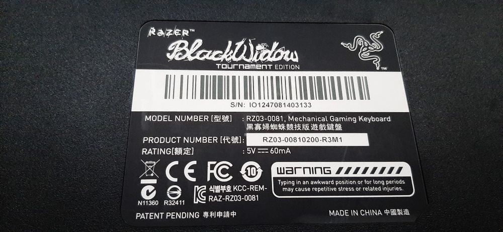 Razer blackwidow tournament edition