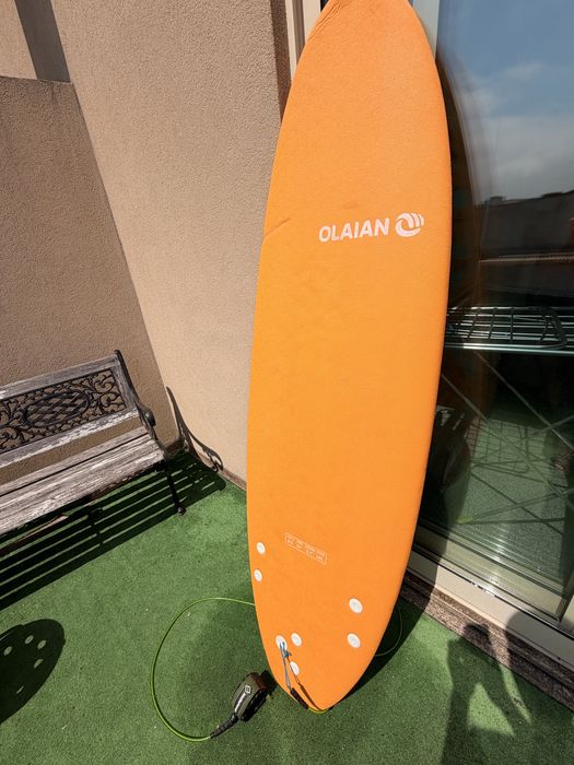 Prancha de Surf Softboard Olaian 6'0 + Leash Shapers + Quilhas