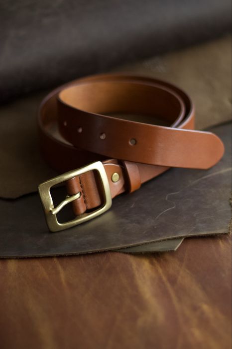 Ремінь чоловічий шкіряний / Ремень мужской кожаный. Ручна робота