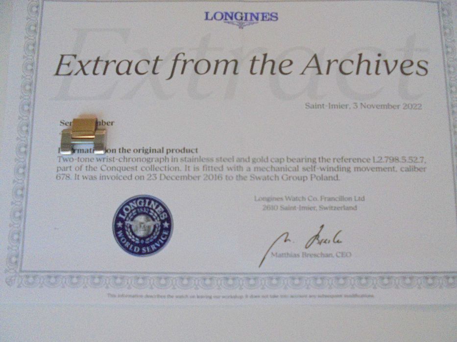 Longines Conquest Classic Moonphase St.Moritz L2.798.5.52.7. Gold 18K.