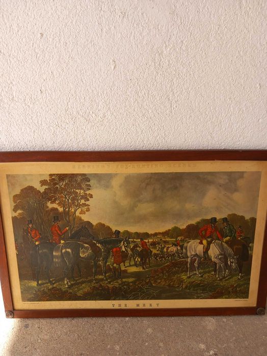 Gravura inglesa antiga “The Meet” – J.F. Herring / J. Harris