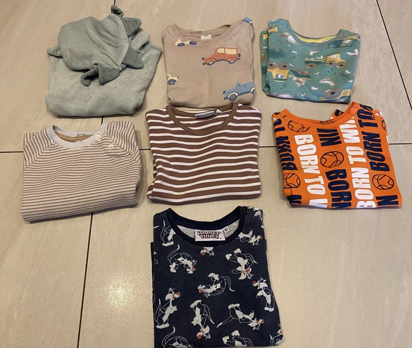 Bluzki z krotkim rękawem dla chłopca rozm.86/92 - 10 sztuk