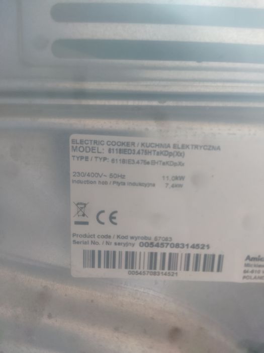 Amica 6118IE3.475HTaKDpxx