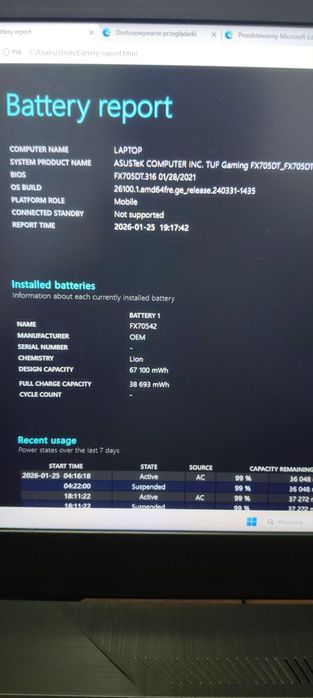 Używany LAPTOP Asus TUF FX705DT Ryzen 5 3550H 32GB 512GB SSD Win11