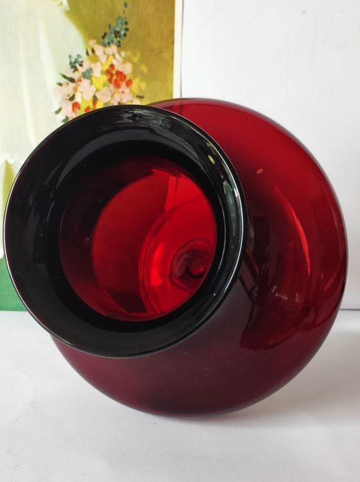 Tarnowiec wazon piękne stare kolorowe szkło