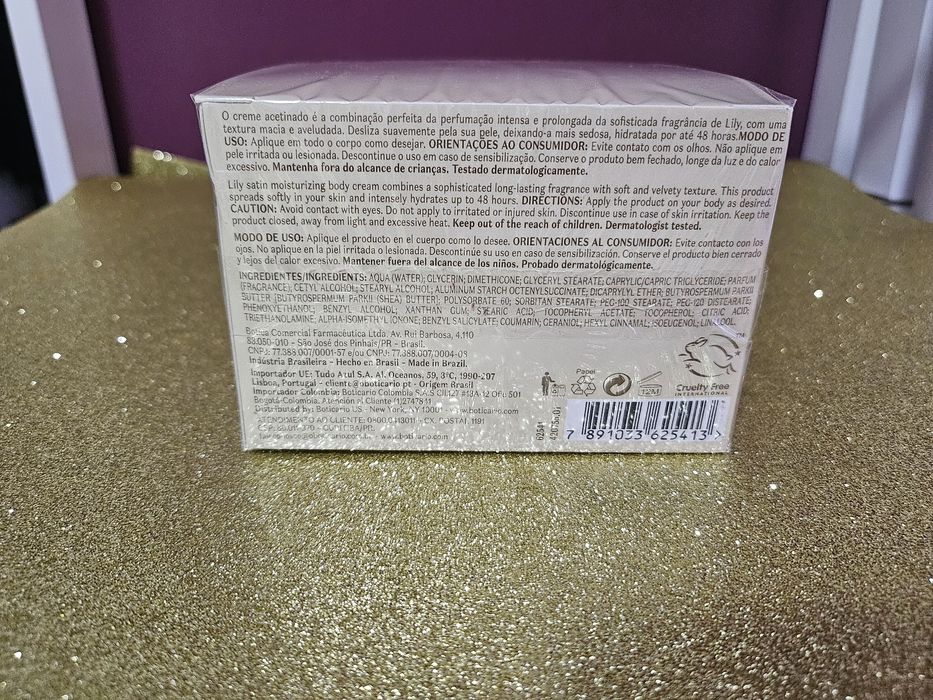 Creme Hidratante Acetinado Lily, 250g