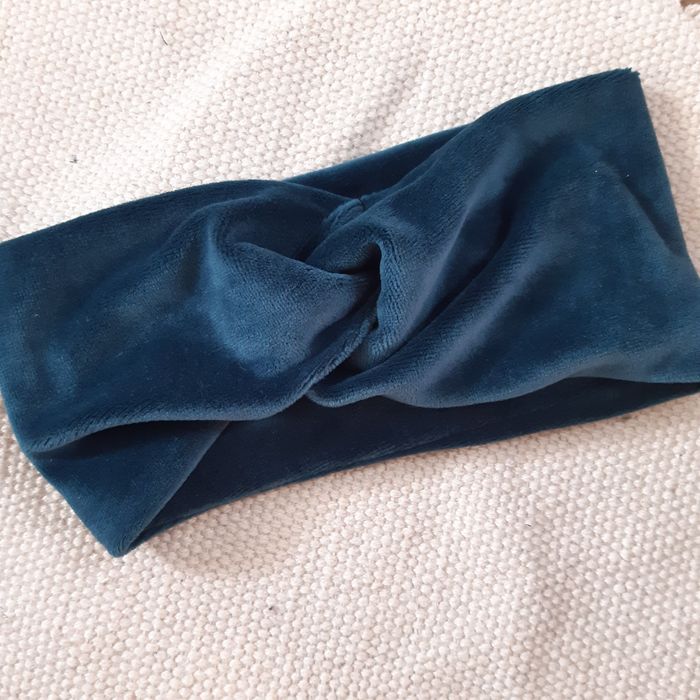 Welurowa opaska kolor morski