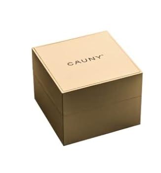 Cauny envoy novo em caixa mostrador preto bracelete camel pele