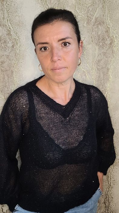 Джемпер з кідмахеру на шовку з паєтками. Розмір 48-50