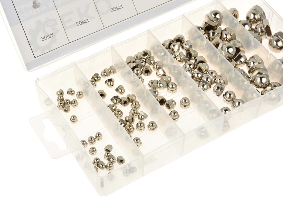 Geko набір ковпачків 150 шт G02921, Набор гаек с колпачком GEKO