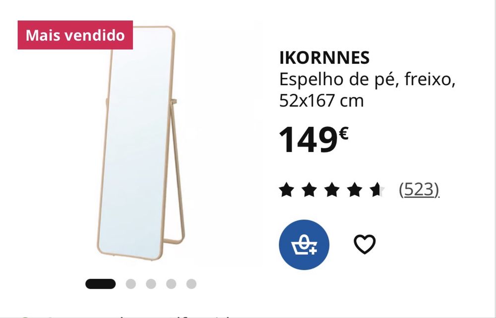 Espelho corpo inteiro ikea