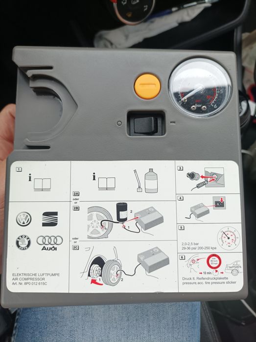 Kompresor sprężarka do pompowania kół Audi, Volkswagen, Seat 12v 8P0012615C