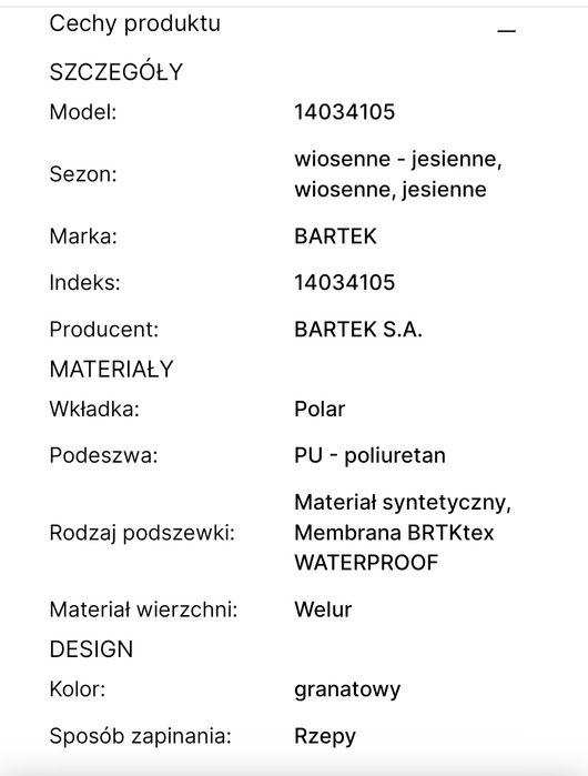 Soft BARTEK  31, ocieplane, jesienne
