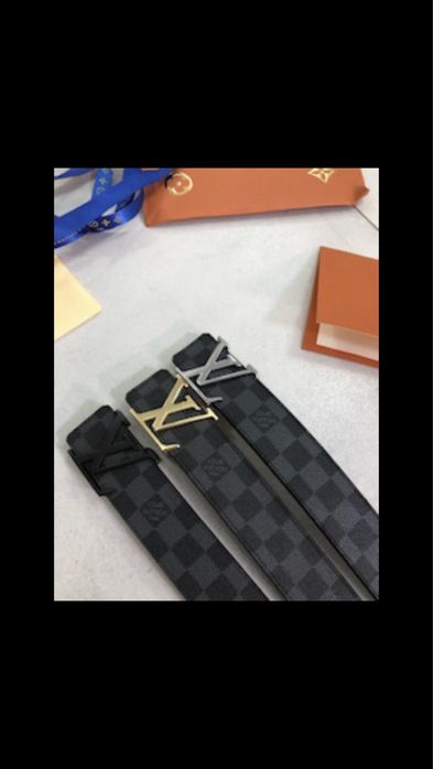 Pasek skora canvas LOUIS VUITTON 80-125 monogram szachownica