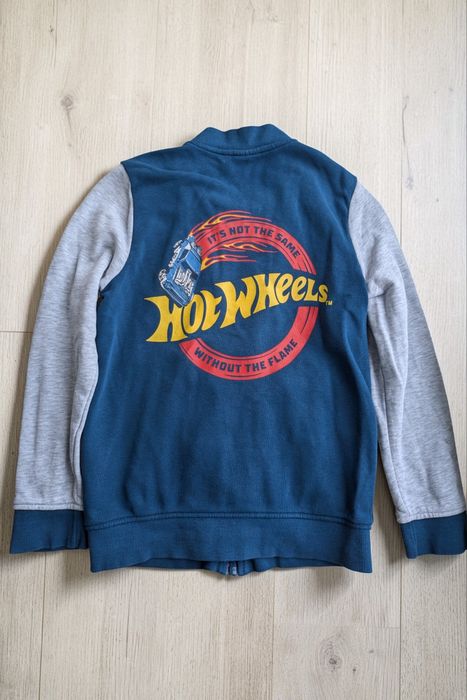 Кофта бомбер Hot Wheels 128 см синя на блискавці для хлопчика