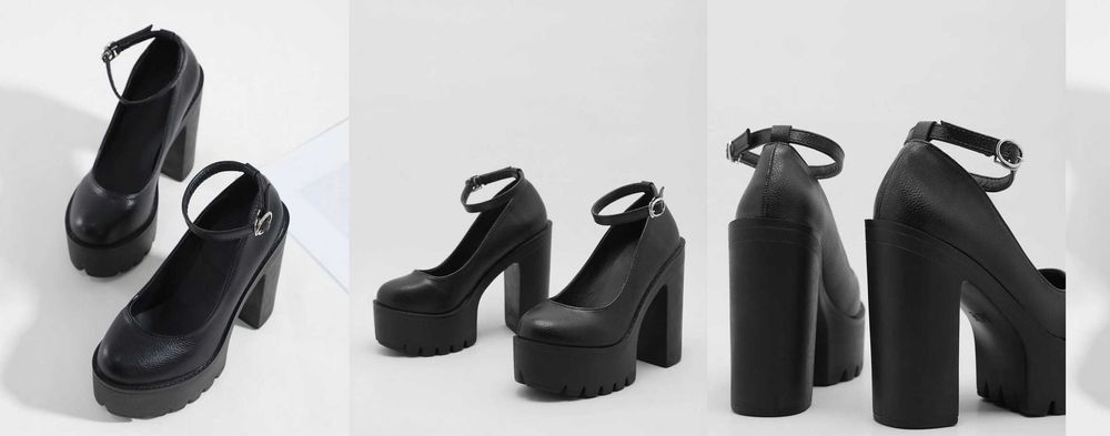 Sapatos Pretos Shein Salto Alto 10cm Closed Toes, 38