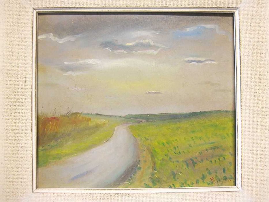 Paisagem - pintura em óleo sobre cartão - assinada Poschaud de 1985
