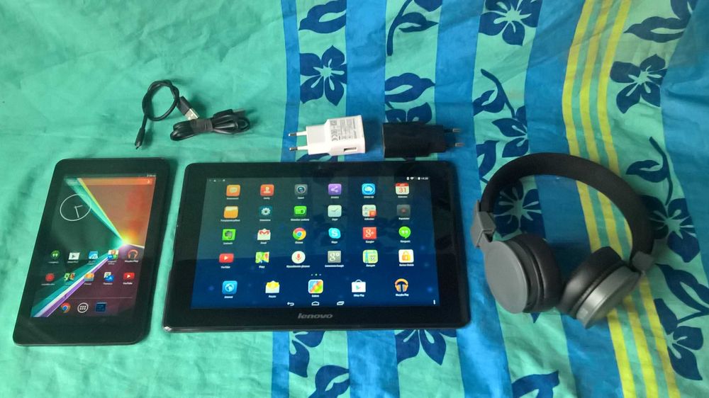 Dwa Tablety Sim Lenovo A7600-H+Philips PI321G+Słuchawki Bloototh opis