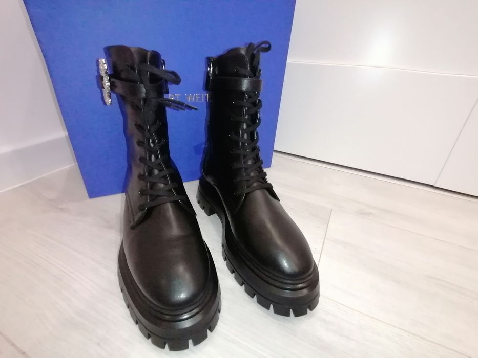 Botki skórzane na obcasie STUART WEITZMAN R.38,5 Orginał Hiszpania