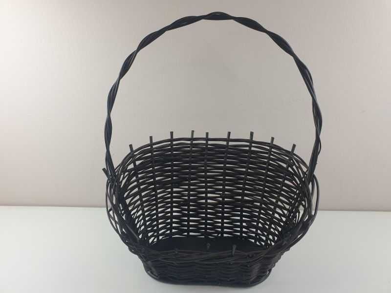 Koszyczek prezentowy na kwiaty  wyplatany brązowy