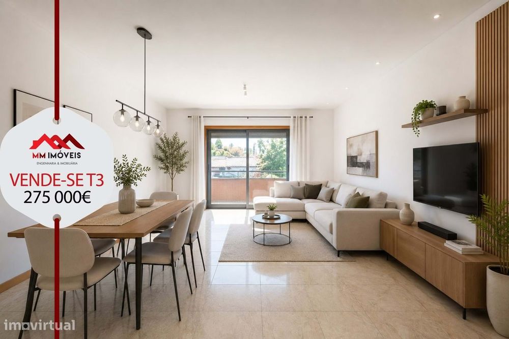 Apartamento T3 | Rio Tinto | Varandas | Condomínio Fechado | Jardim |