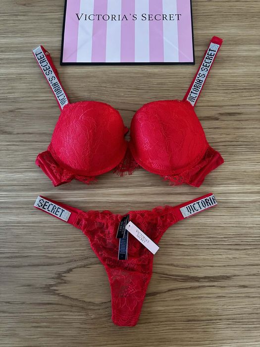 Komplet bielizny Victoria’s Secret rozmiar 85B B85 stanik + stringi 38B
