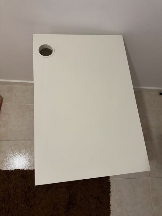 Secretária Branca Moderna com Gaveta