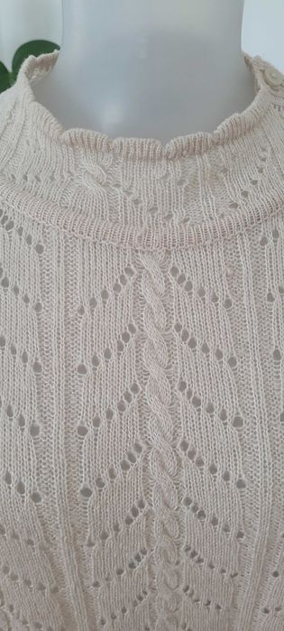 Kremowy ażurowy sweter damski NKD,roz L-XL