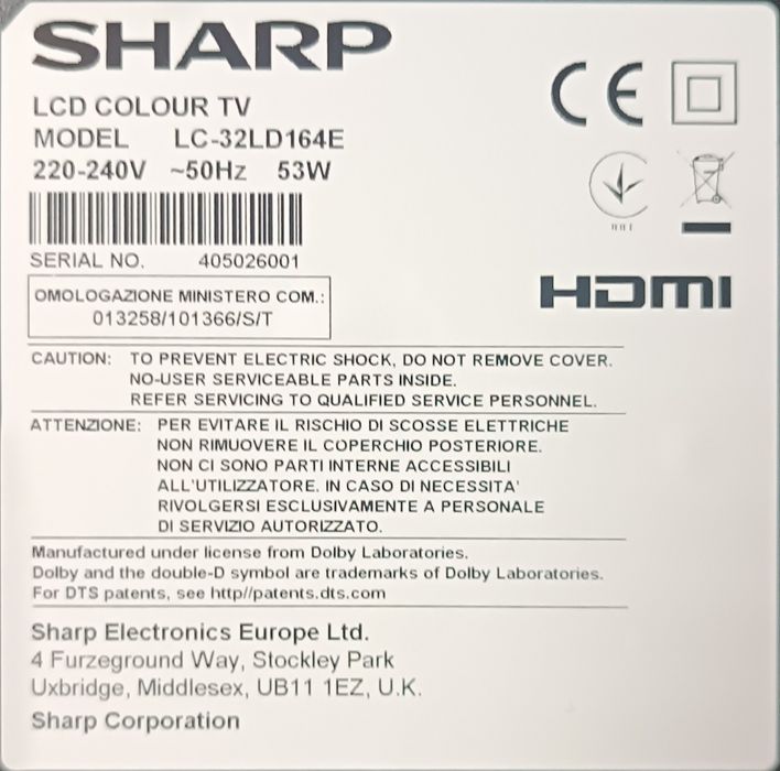 Telewizor LCD firmy Sharp 32"