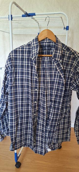 Camisa xadrez azul e branco. Coast Guard