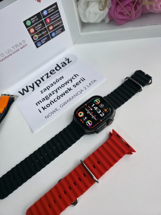 Smartwatch HK Ultra 3 AMOLED 2,12", połączenia, sport, – NOWY