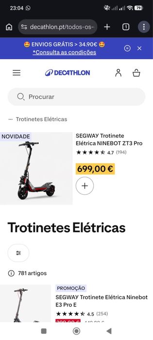 Trotinette Segway Ninebot ZT3 Pro: Nova e Completa!