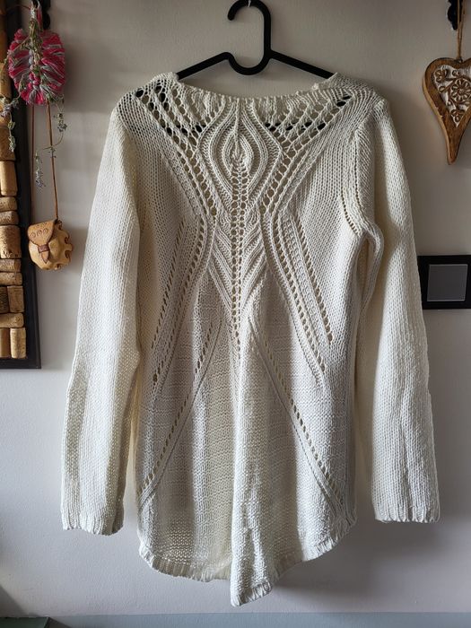 Sweter biały ażurowy rozmiar M