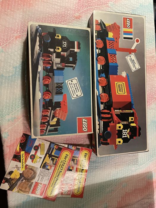 Dwa stare zestawy lego train 171 181 system legoland pudelka vintage