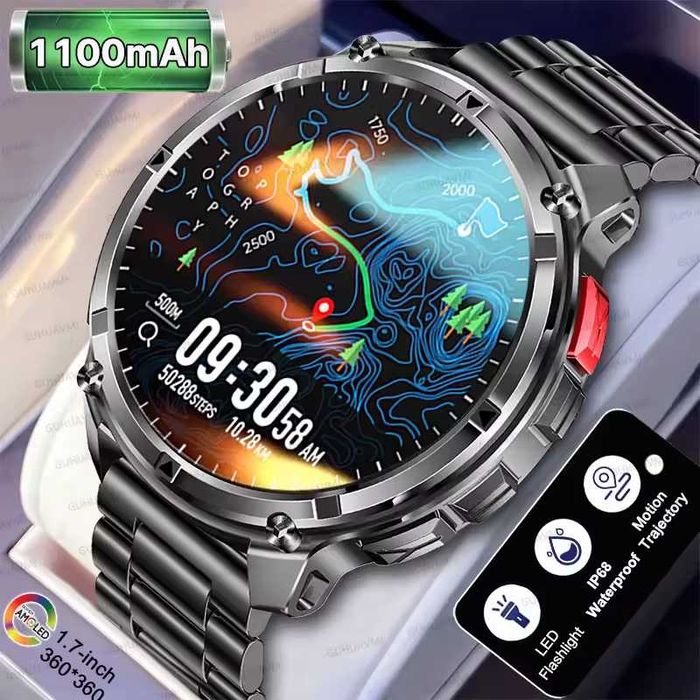 Смарт часы: VWAR HT33 MAX. NFC. Compass. 1100mAh. LED-фонарик.