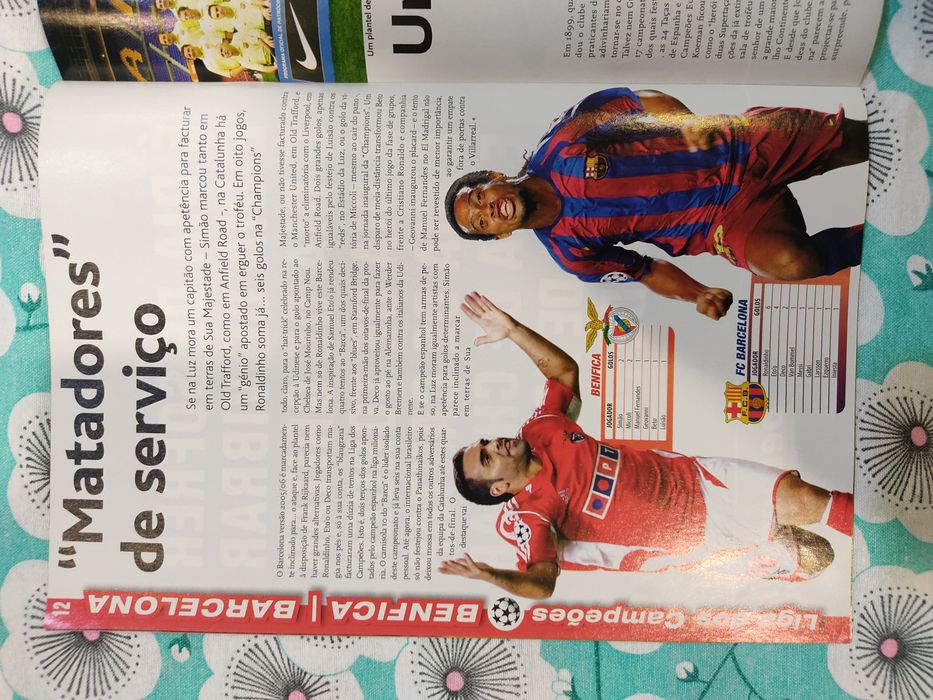 Programa do Benfica Barcelona 2005 /2006 liga dos campeões