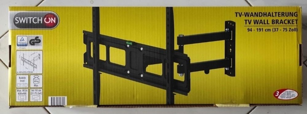 Regulowany uchwyt TV SWITCH ON do TV 37" -75"40Kg! WYSYŁKA