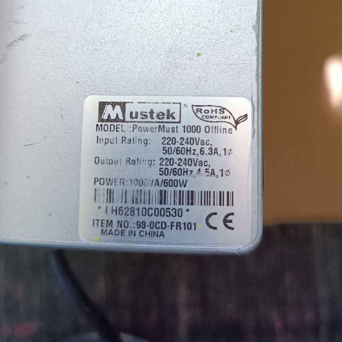 ББЖ UPS блок безперебійного живлення 24v 220v Mustek 1000 Offline