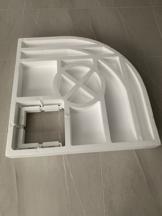 Podbudowa podstawa pod brodzik styropianowa 90x90x8,5cm półokrągła R55