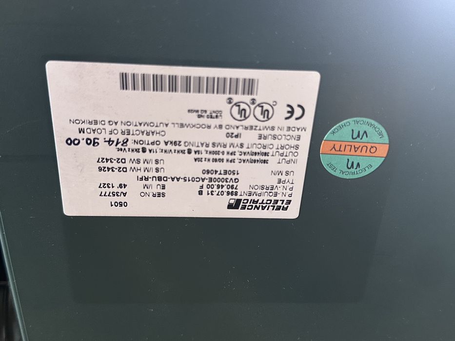 falownik reliance electric gv3000/se 11kw 15hp sprawny