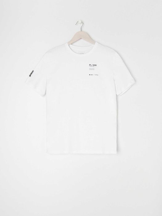 biały t-shirt męski Sinsay