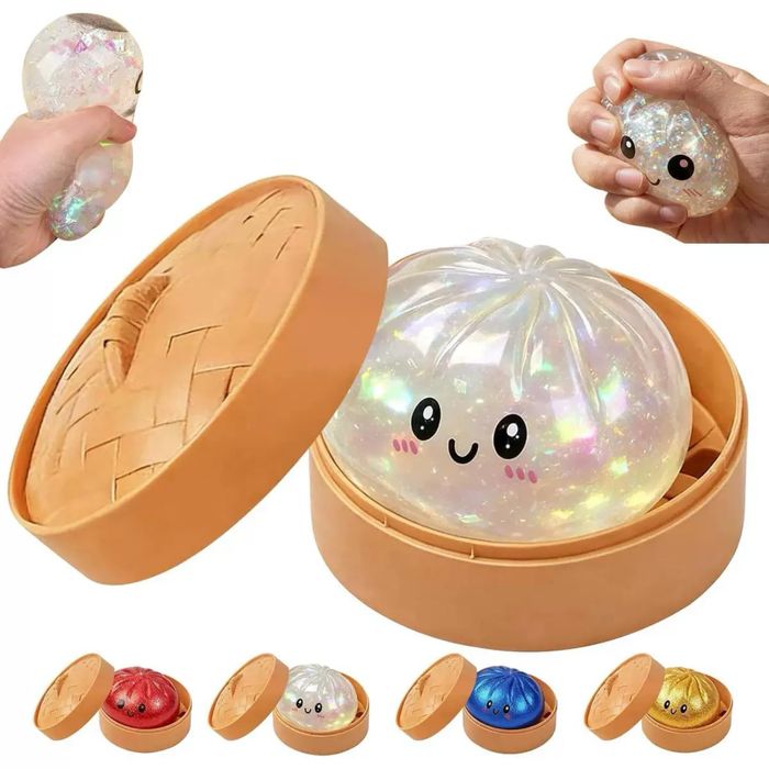 Сквіш пельмень глітер ‼️, антистрес булочка, антистрес пельмень, пельмень тренд, булочка пельмень сквіш булочка bun у пароварці, Squishy Dumpling