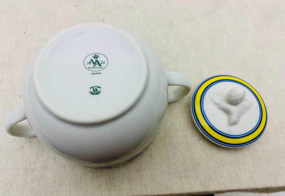 Vista Alegre - Cafeteira e Açucareiro Modelo "Salina" (Impecáveis)