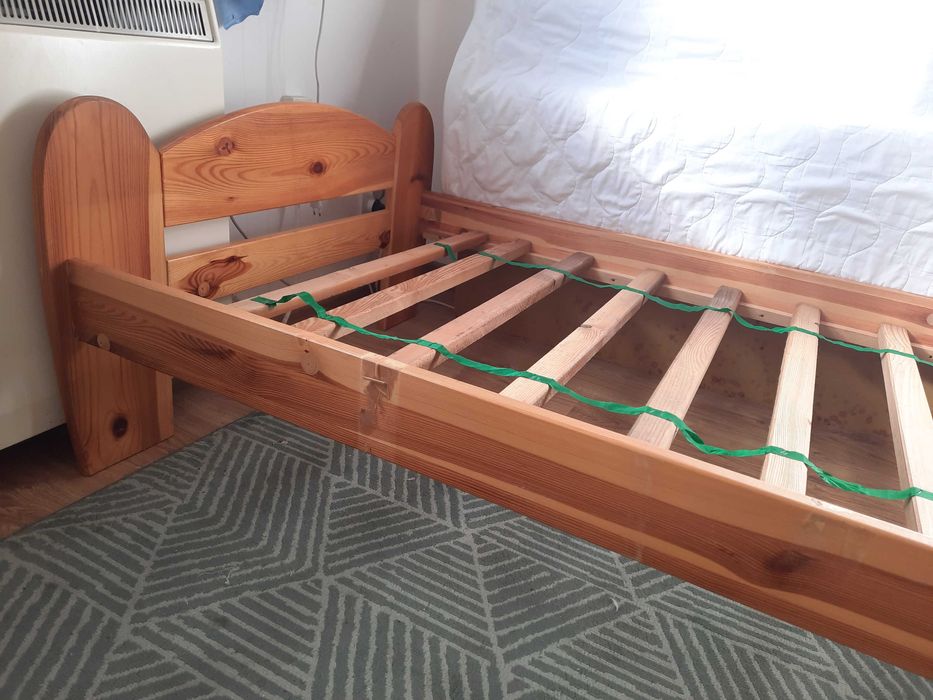 Łóżko 210x90 dla wysokiej osoby solidne stabilne mocne sosnowe drewno