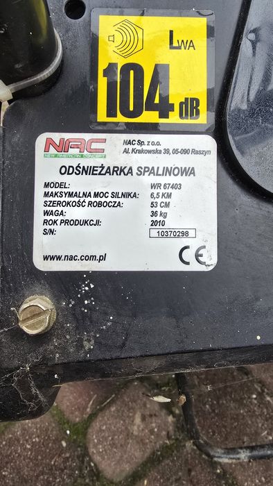 Odśnieżarka spalinowa NAC WR67403 sprawna