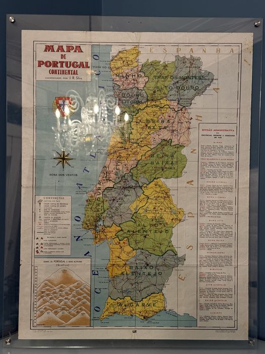 Mapa de Portugal Continental - Coord. J.R.Silva