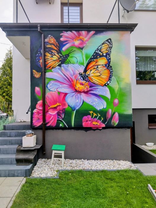graffiti. malowanie murali , mural street art
